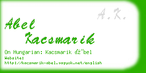 abel kacsmarik business card